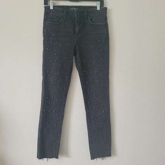 Joe's The Smith High-Rise Straight leg Ankle lengt jeans raw hem  in black Sz 25 - Picture 4 of 15